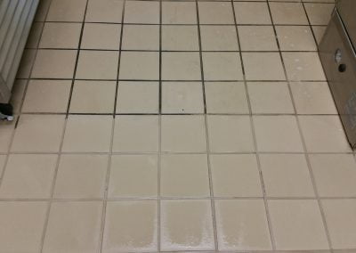 Tile Floor Cleaned Halfway Through | Tile and Grout Cleaning