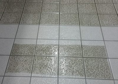 Partially Cleaned Tile Floor | Tile and Grout Cleaning